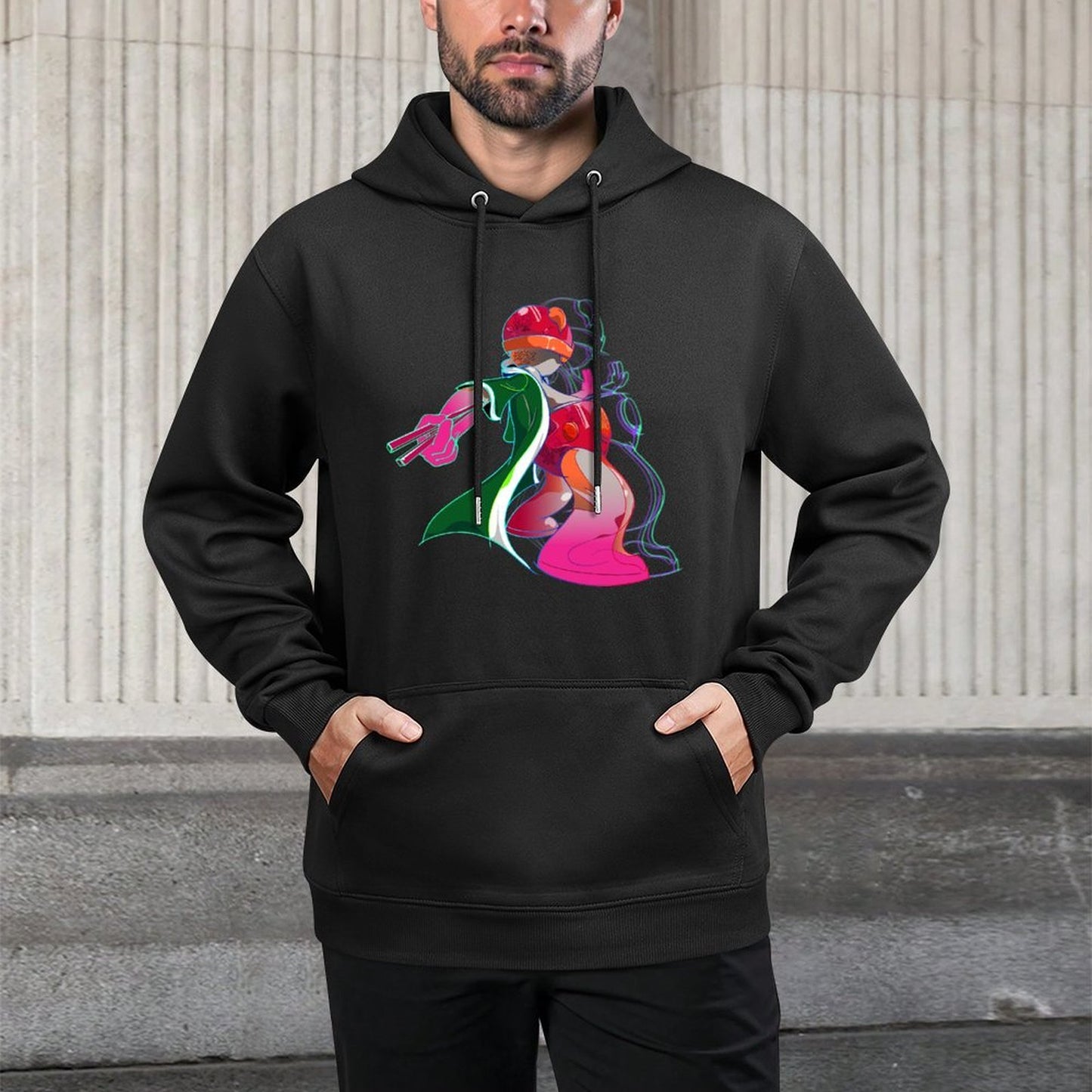 IPIB 250g Hooded Pocket Sweatshirt Front GraphicMen's Hooded  Sweatshirt6000009-4