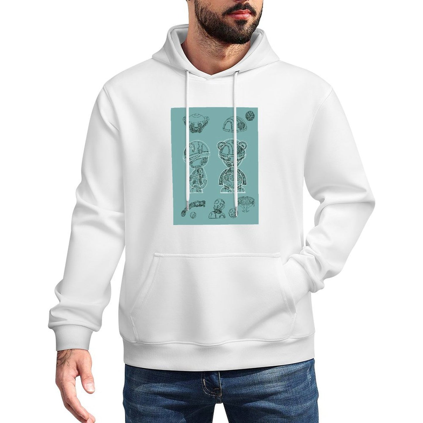 IPIB 250g Hooded Pocket Sweatshirt Front GraphicMen's Hooded  Sweatshirt6000008-4