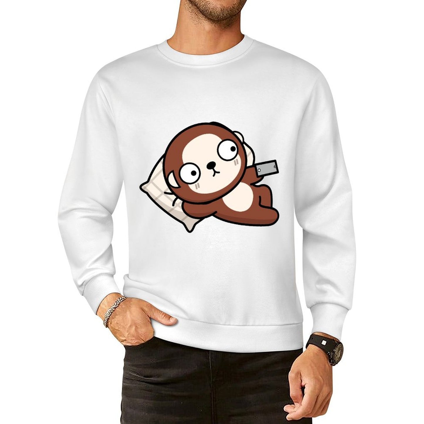 Front Patterned Long Sleeve TopSimple Tear-Resistant