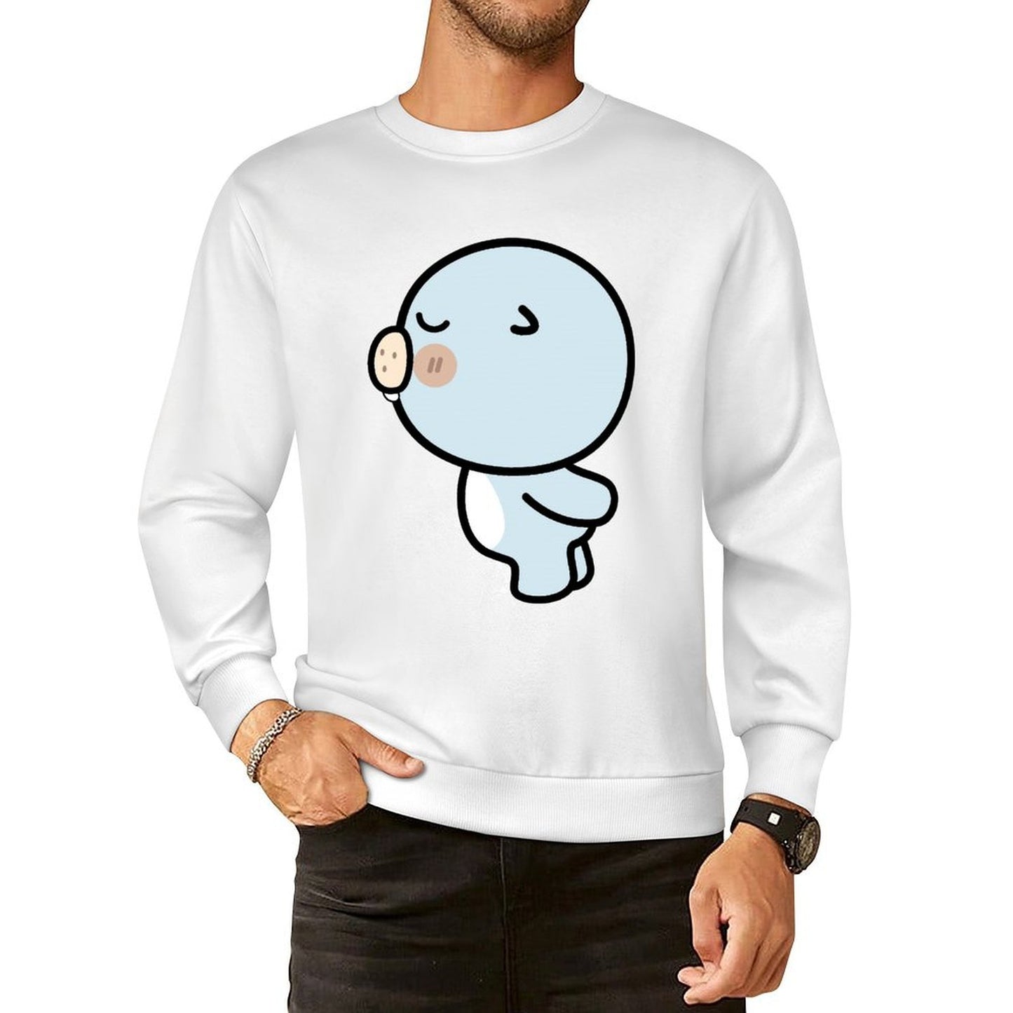 Front Patterned Long Sleeve TopSleek Heat-Transfer