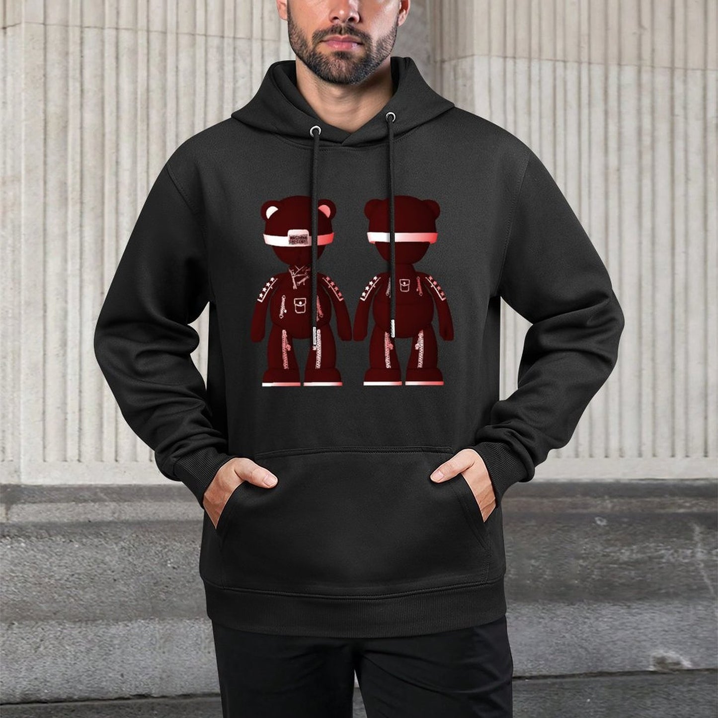 IPIB 250g Hooded Pocket Sweatshirt Front GraphicMen's Hooded  Sweatshirt6000093-3