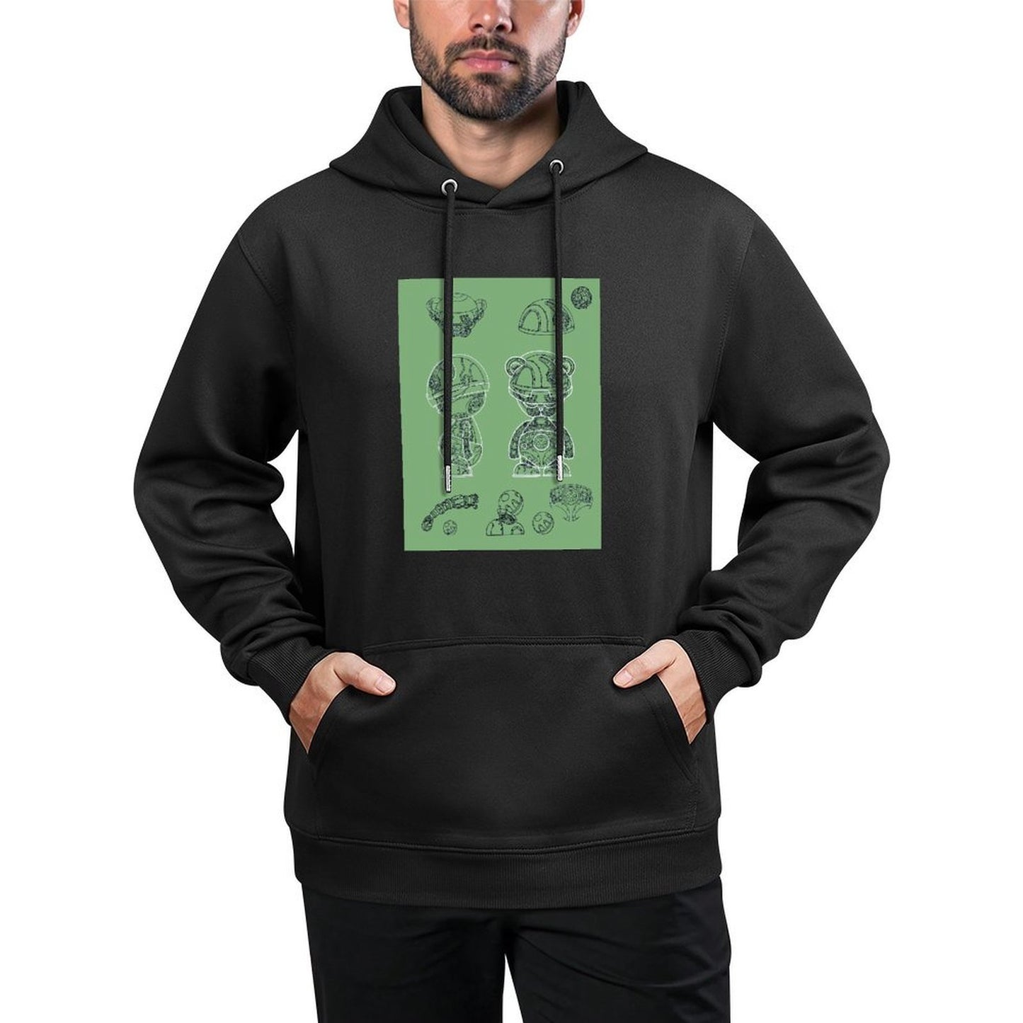 IPIB 250g Hooded Pocket Sweatshirt Front GraphicMen's Hooded  Sweatshirt6000008-2