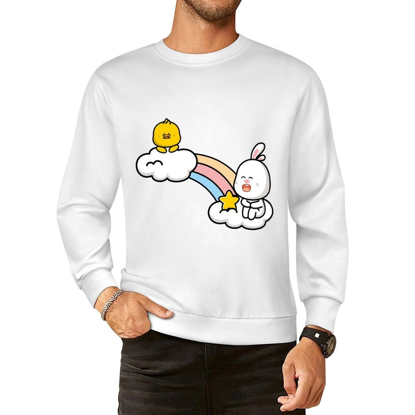 Front Patterned Long Sleeve Top All Season Fitted