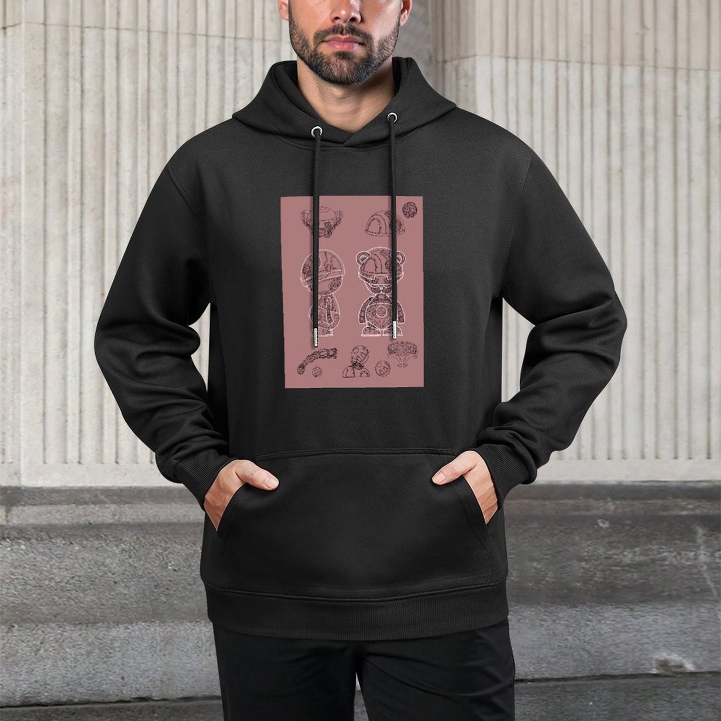 IPIB 250g Hooded Pocket Sweatshirt Front GraphicMen's Hooded  Sweatshirt6000008-6