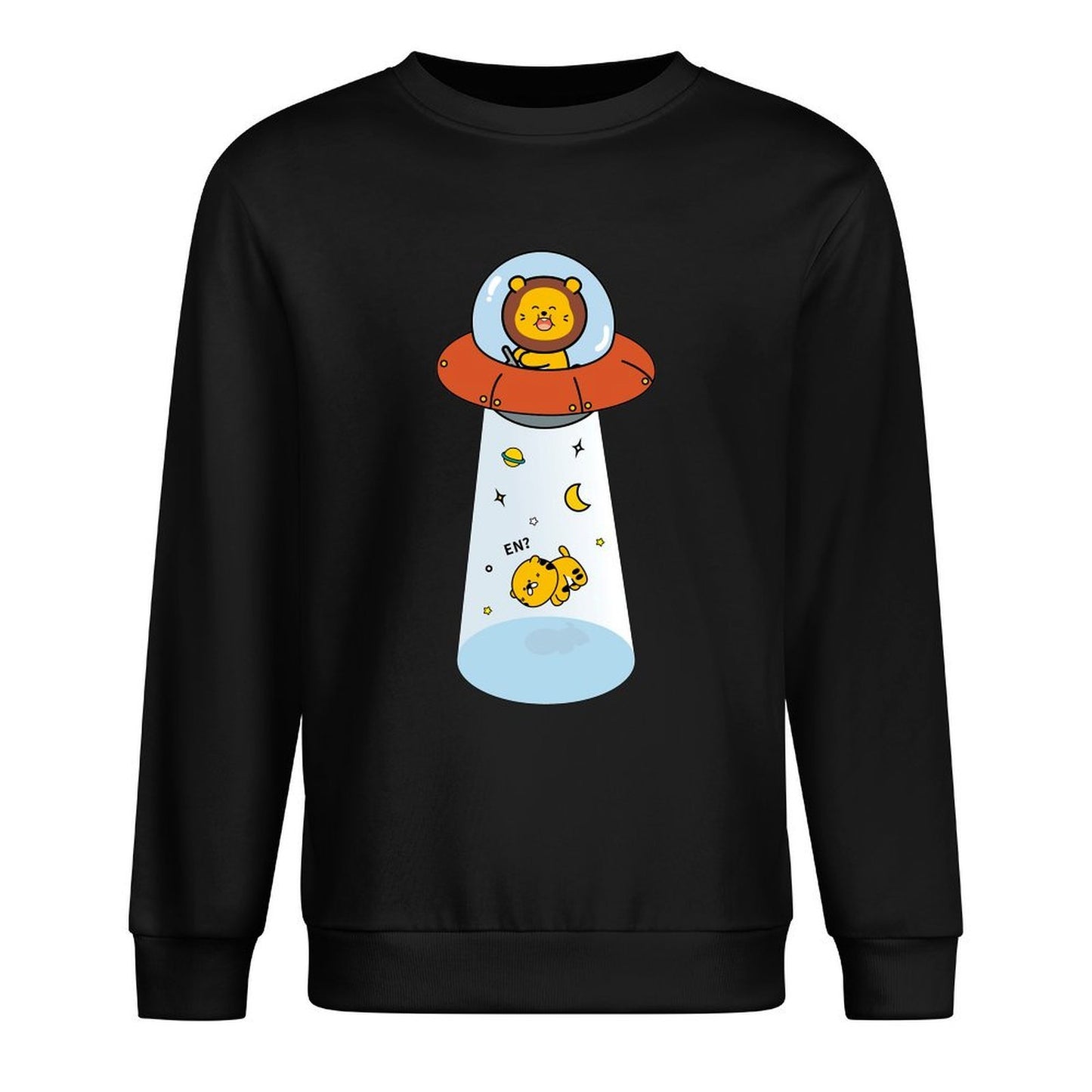 Front Patterned Long Sleeve TopBasicSeries Oversized