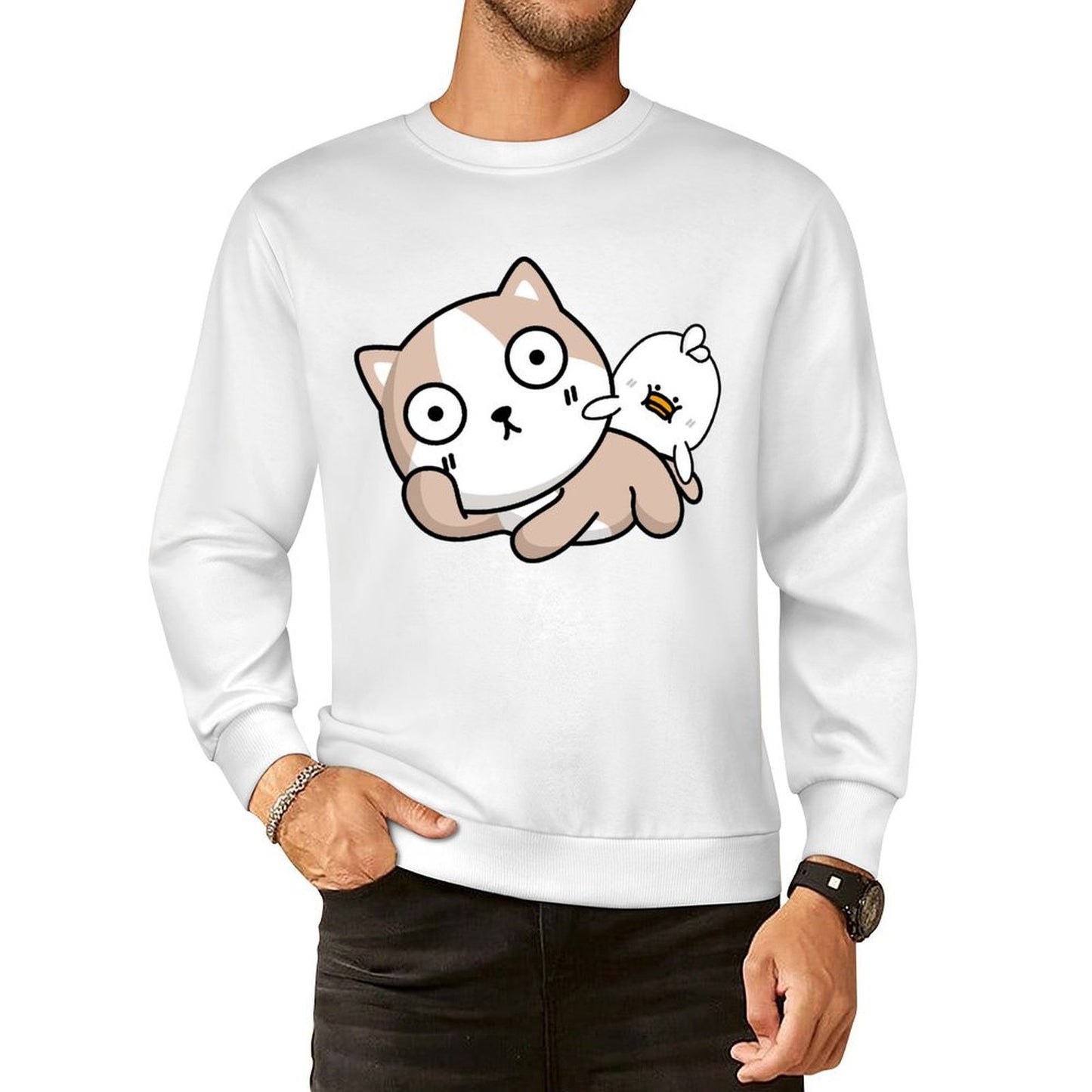 Front Patterned Long Sleeve TopRelaxed RegularFit