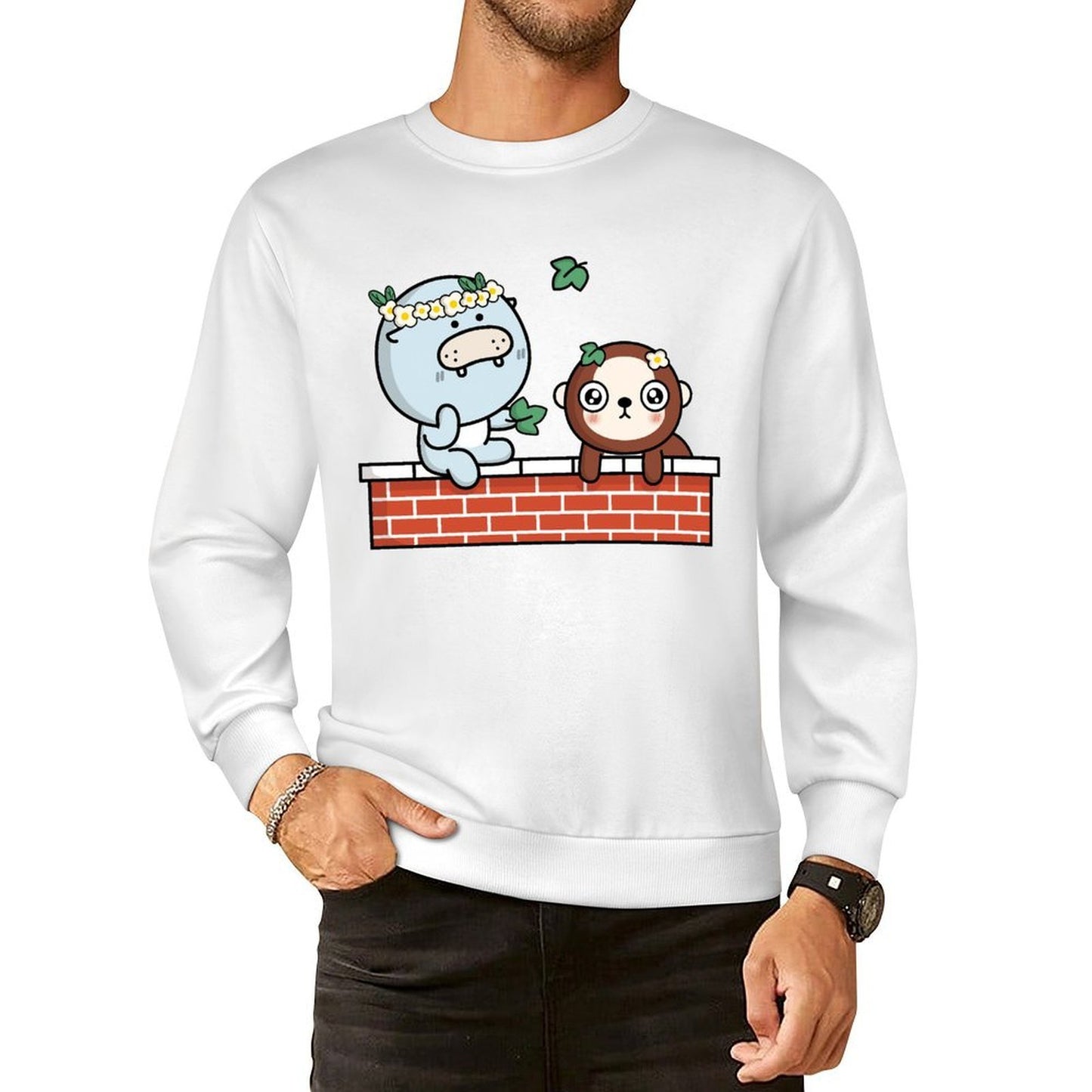 Front Patterned Long Sleeve TopSoftFeel Smooth