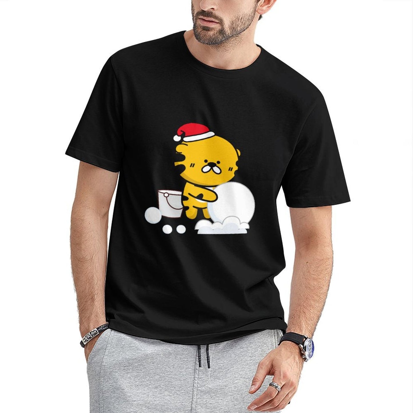 Plain Heat-Transfer Front Graphic T-shirt