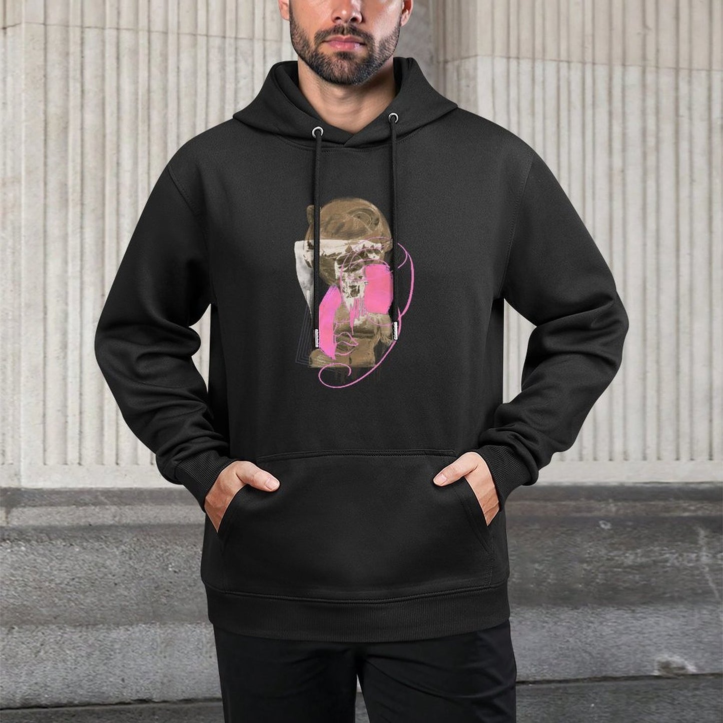 IPIB 250g Hooded Pocket Sweatshirt Front GraphicMen's Hooded  Sweatshirt6000019-8