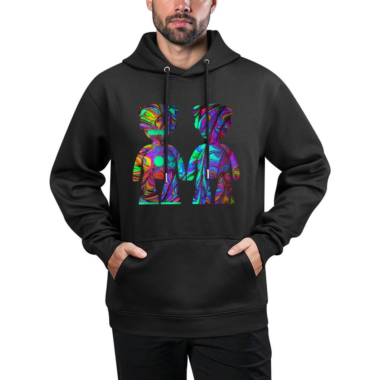 IPIB 250g Hooded Pocket Sweatshirt Front GraphicMen's Hooded  Sweatshirt6000088-3