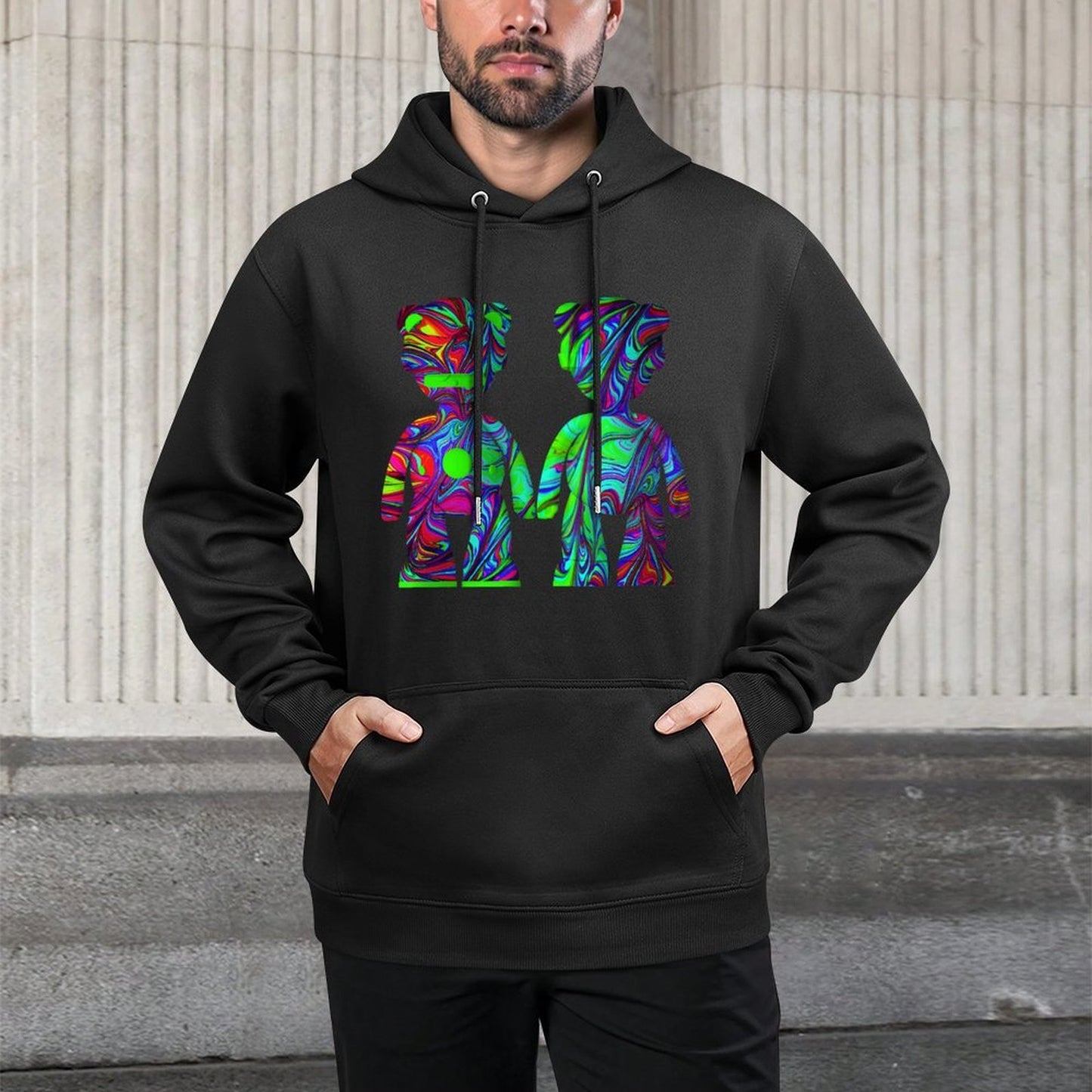 IPIB 250g Hooded Pocket Sweatshirt Front GraphicMen's Hooded  Sweatshirt6000088-1