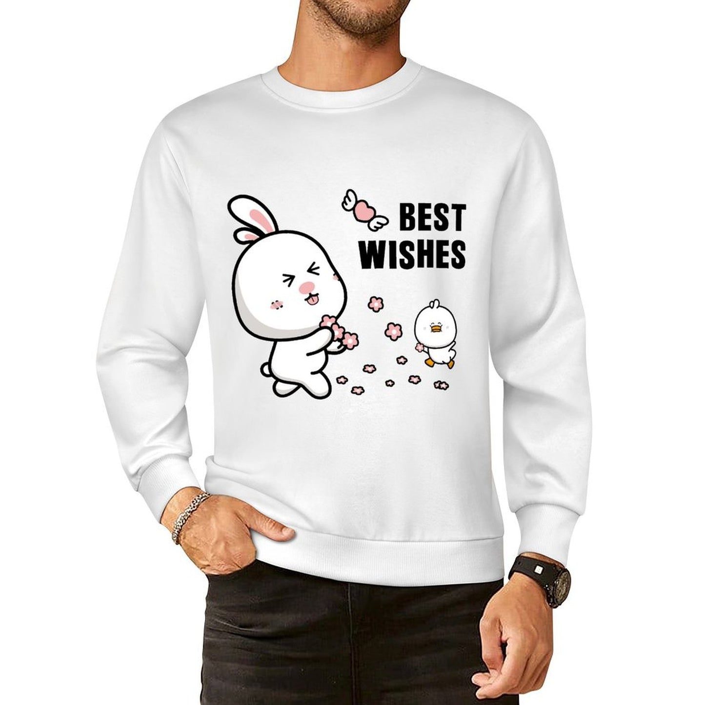 Front Patterned Long Sleeve TopCleanCut Tear-Resistant