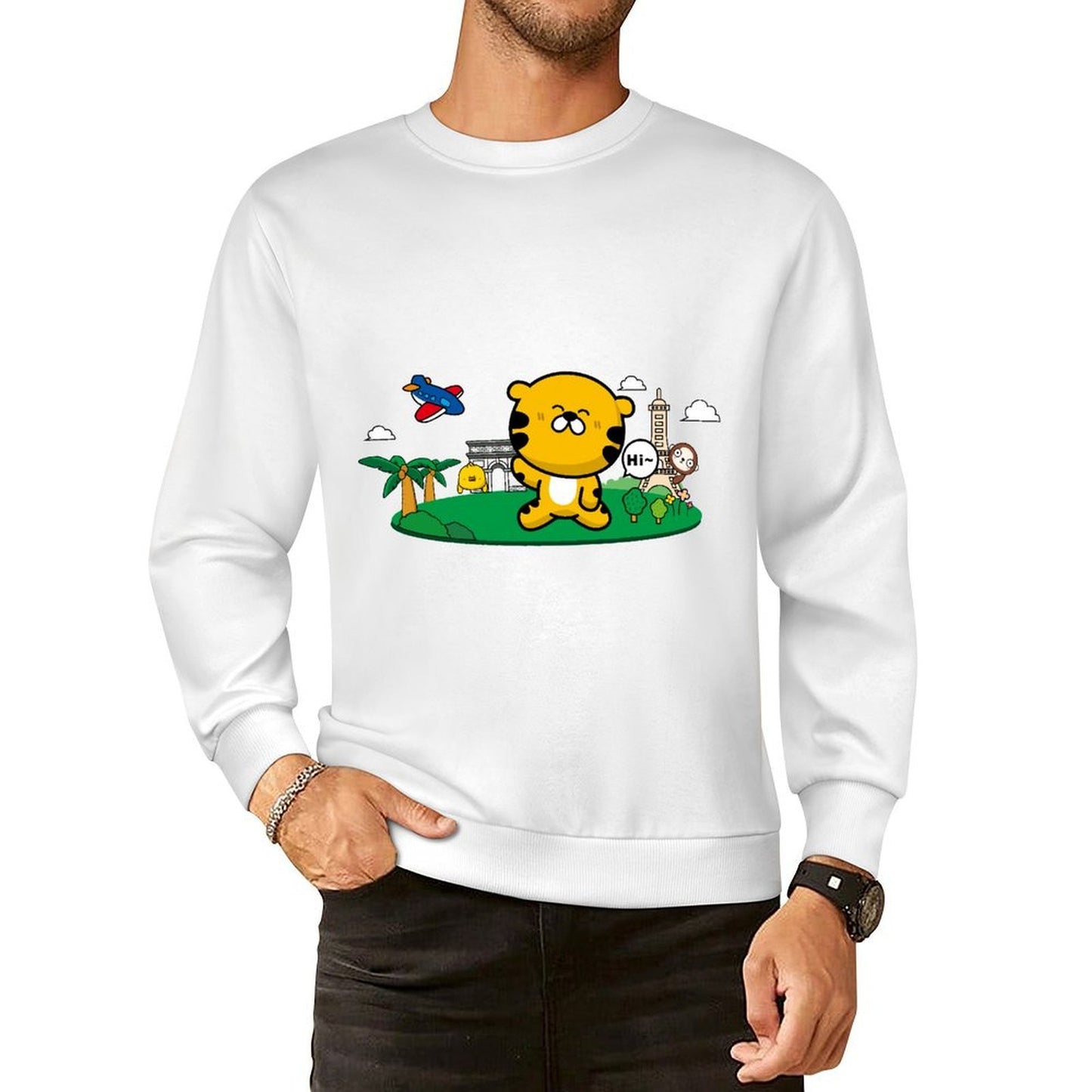 Front Patterned Long Sleeve TopLong Lasting ActiveWear