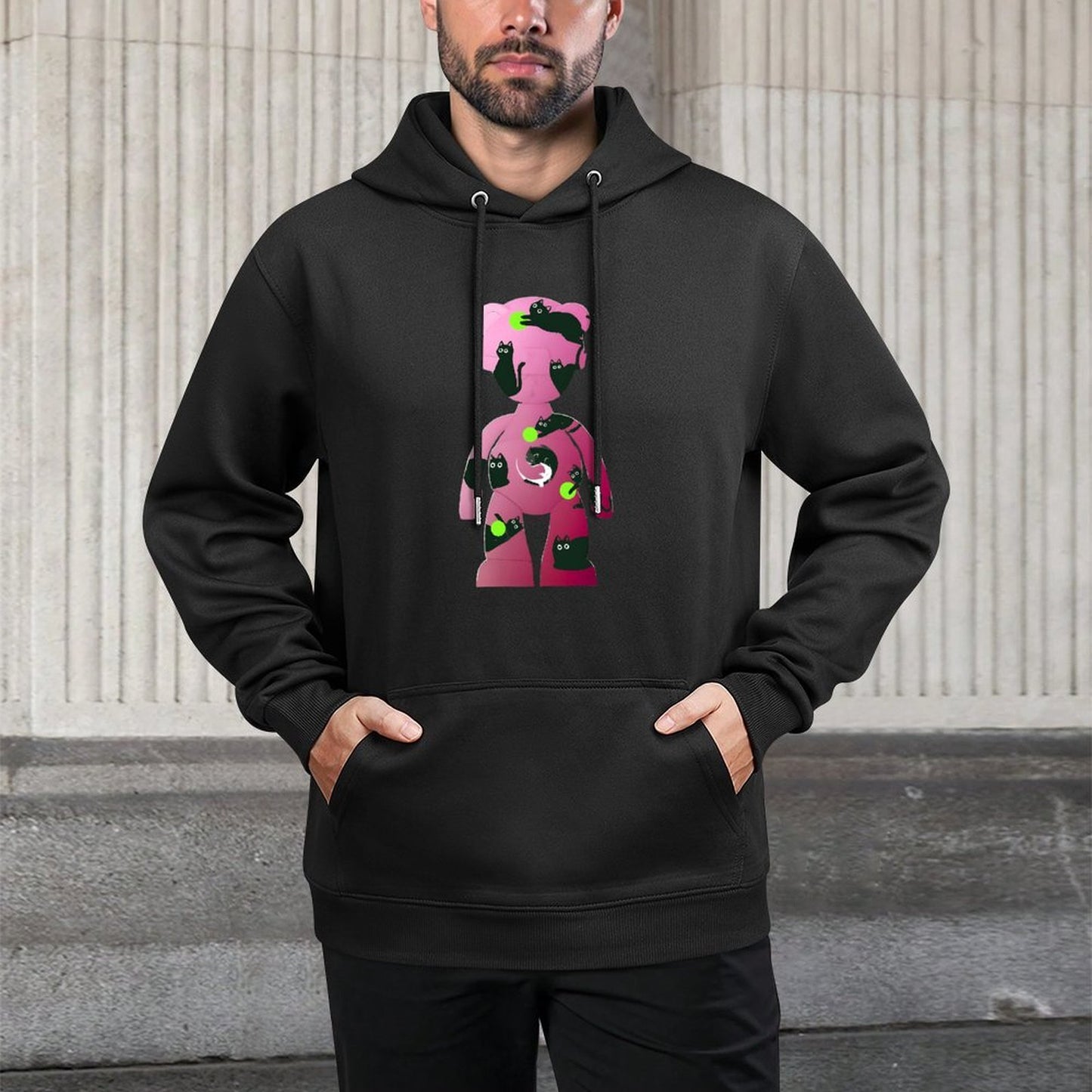 IPIB 250g Hooded Pocket Sweatshirt Front GraphicMen's Hooded  Sweatshirt6000135-2