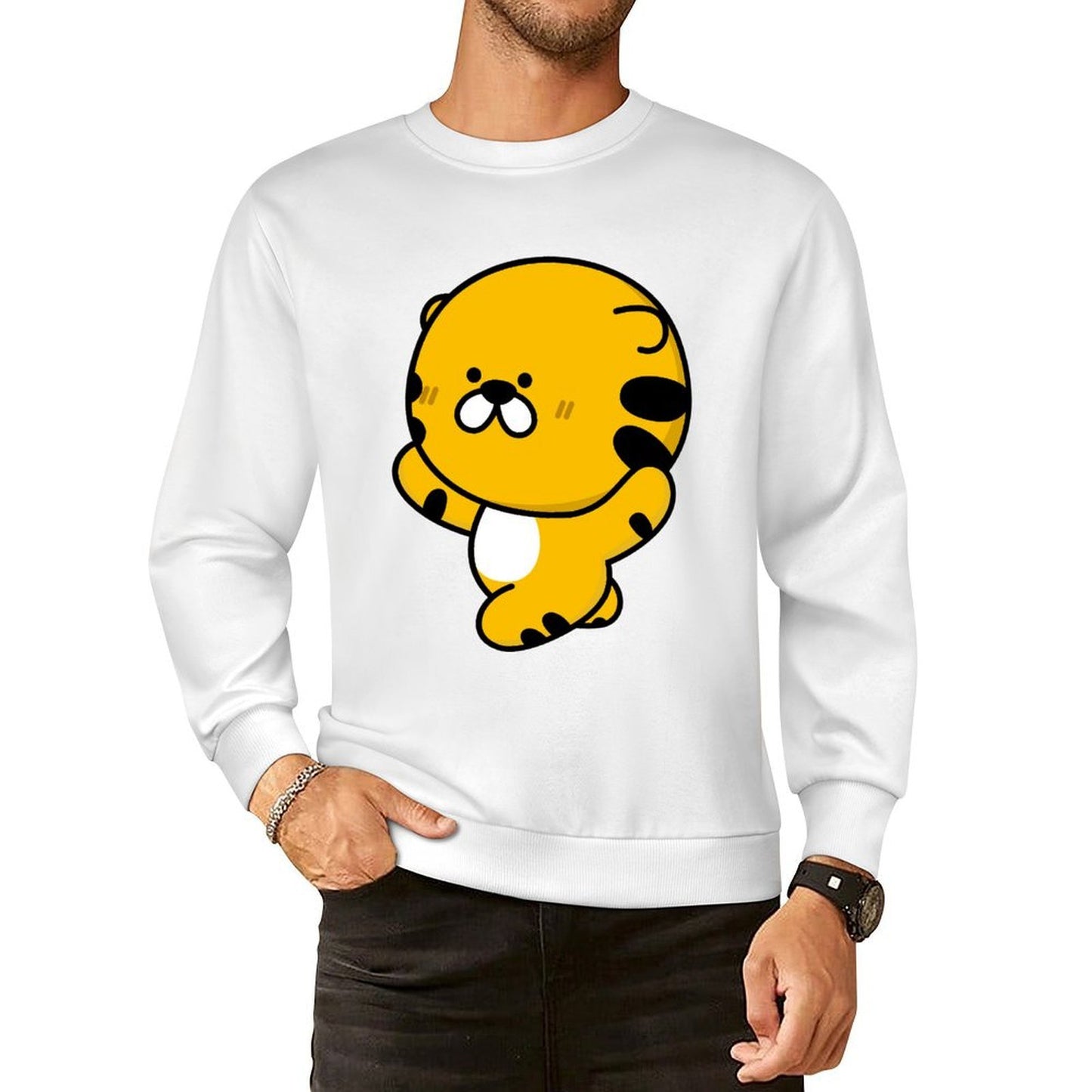 Front Patterned Long Sleeve TopMidweight Sport