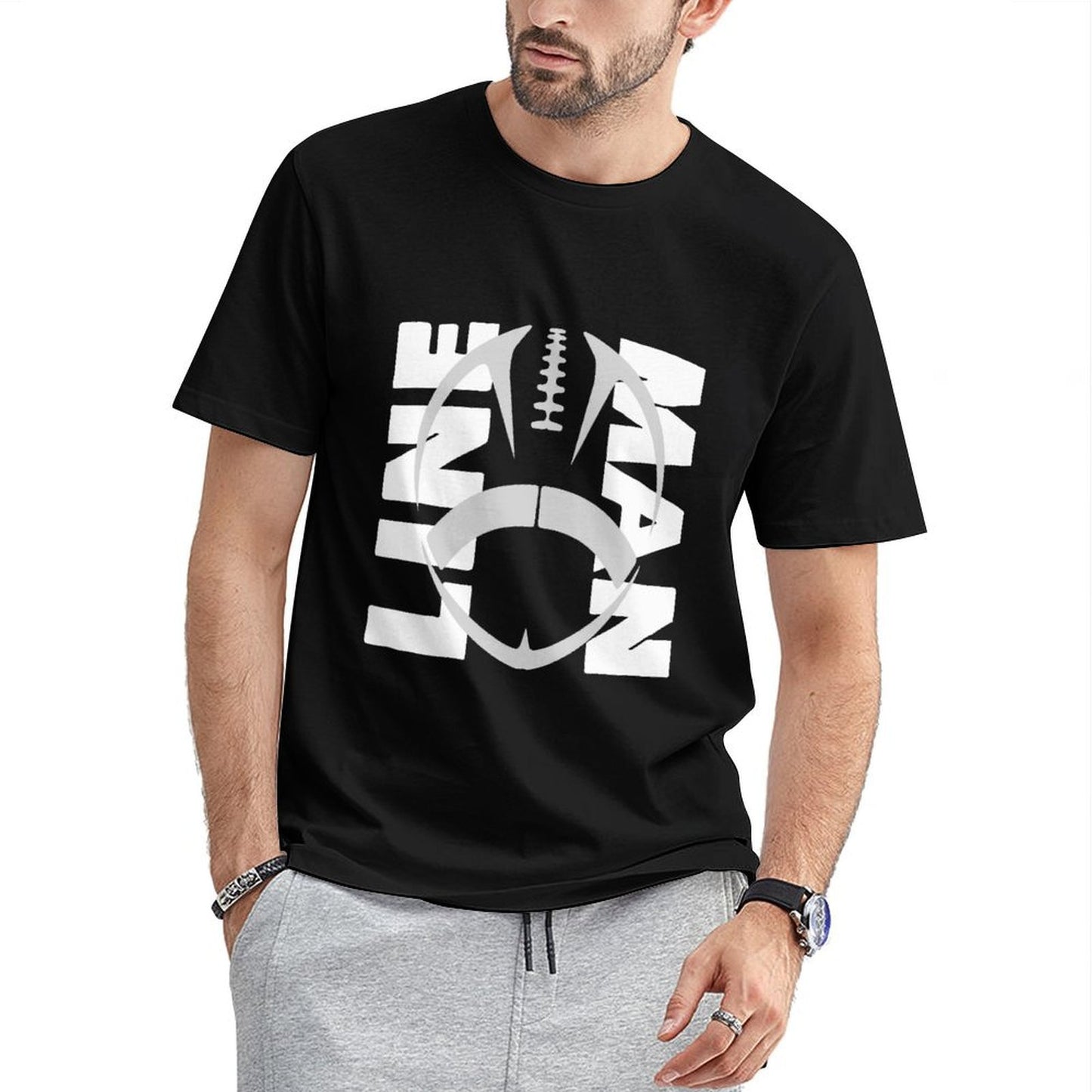 Inkmay Casual Cotton T-shirt Abstract Geometric Design With Symmetry Elements Unisex T-shirtLifestyle Comfort T-Shirt