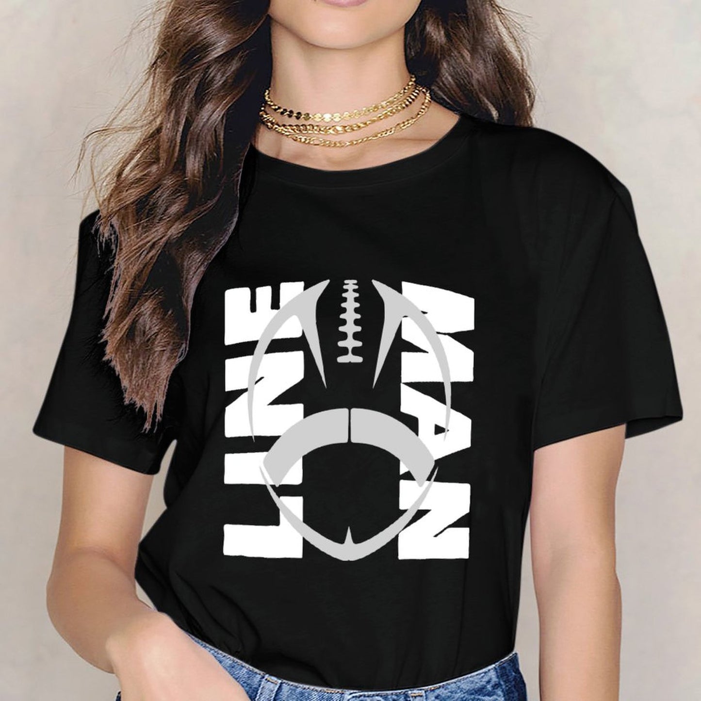 Inkmay Casual Cotton T-shirt Abstract Geometric Design With Symmetry Elements Unisex T-shirtLifestyle Comfort T-Shirt