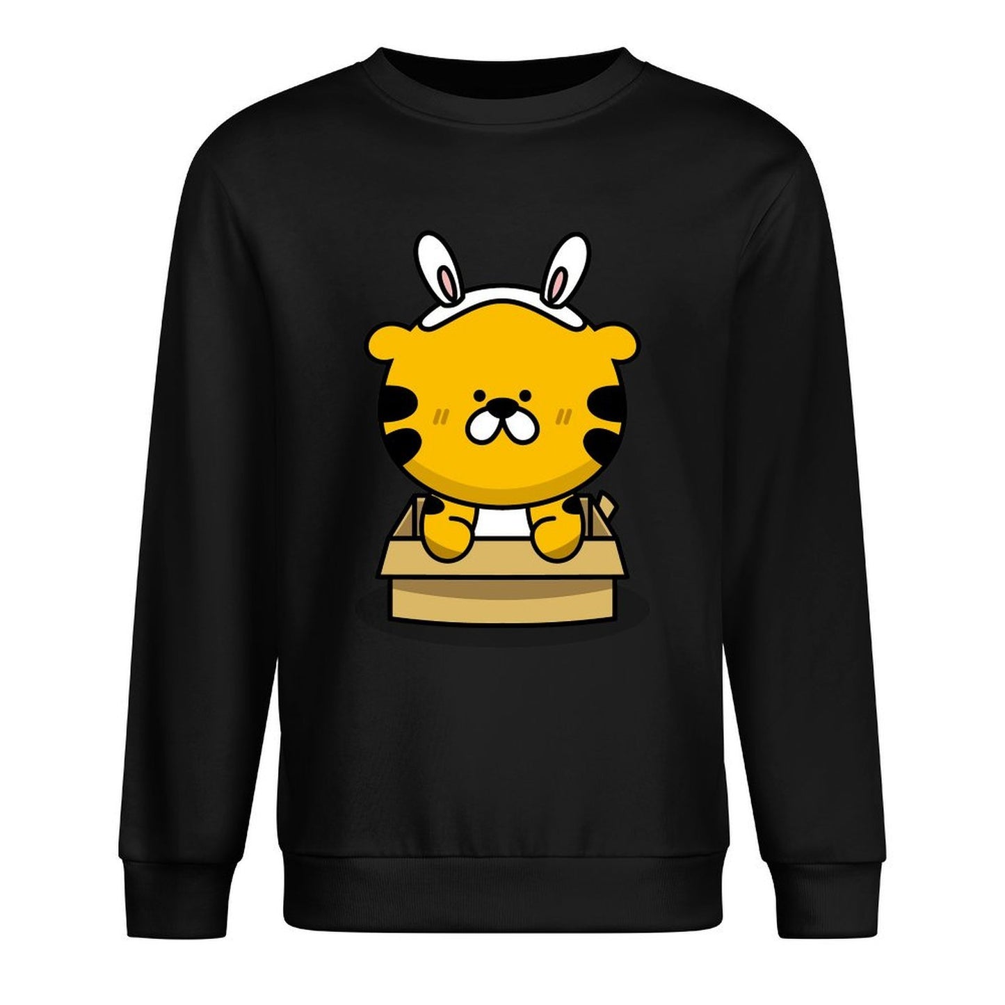 Front Patterned Long Sleeve TopStudio Crew Neck