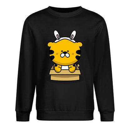 Front Patterned Long Sleeve TopStudio Crew Neck