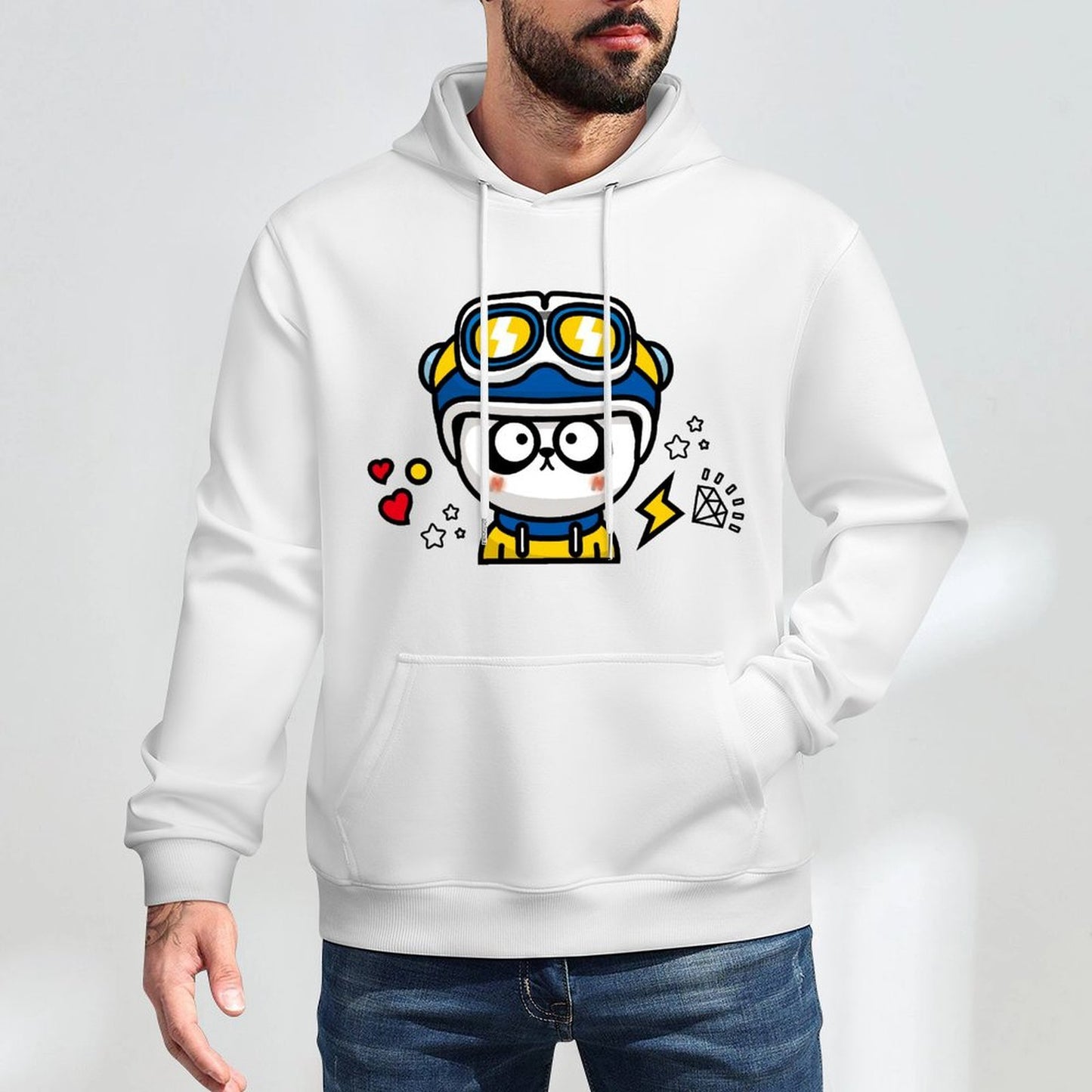 Comfort Solid Front Graphic Hoodies