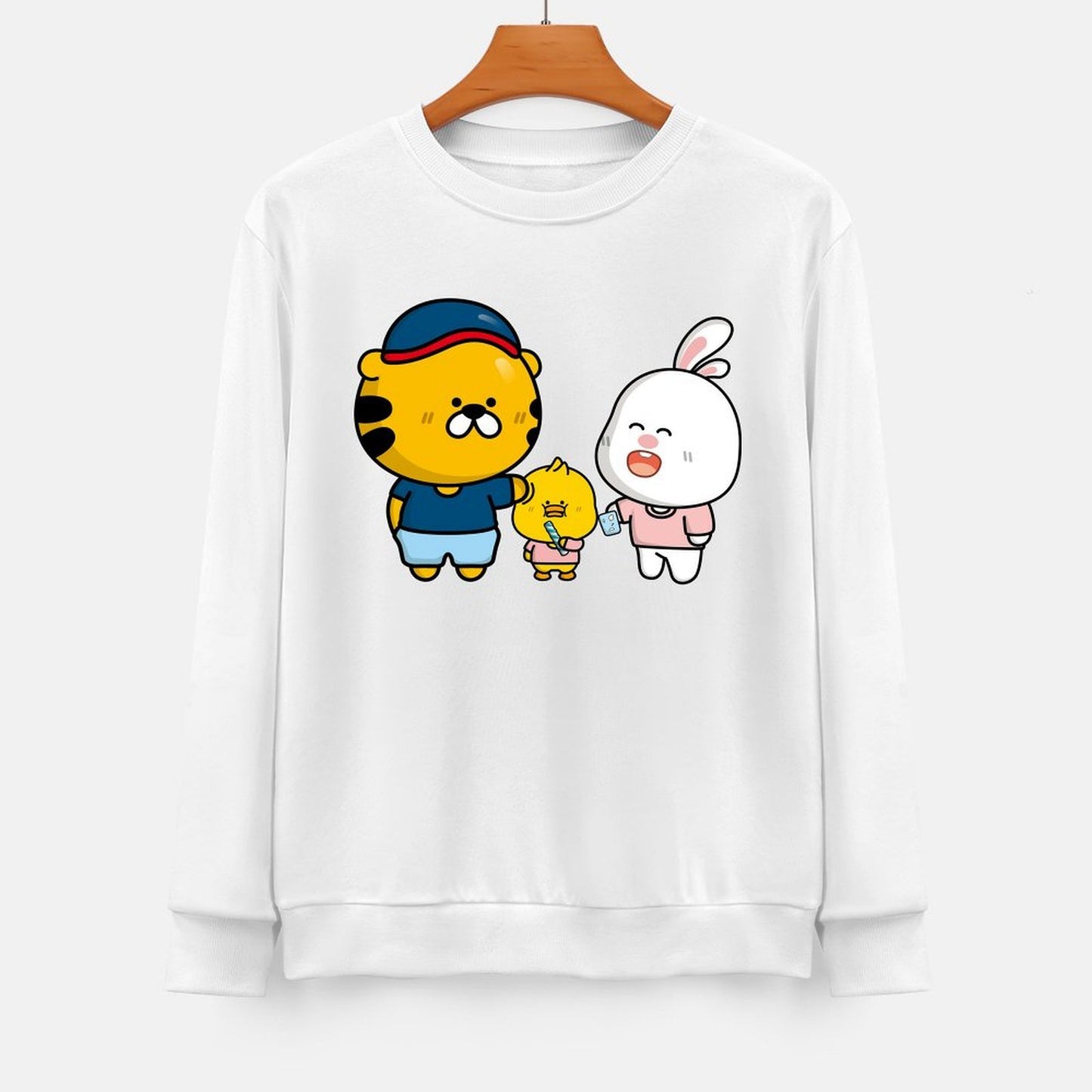 Front Patterned Long Sleeve TopOversized LooseFit