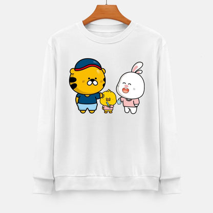 Front Patterned Long Sleeve TopOversized LooseFit