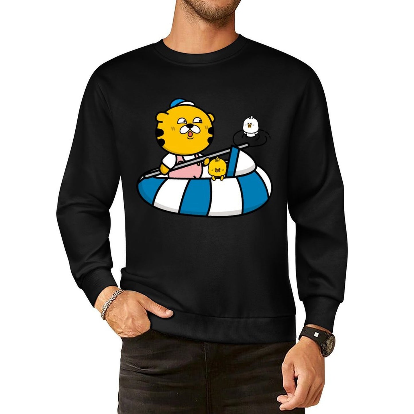 Front Patterned Long Sleeve TopSoftFeel Colorfast