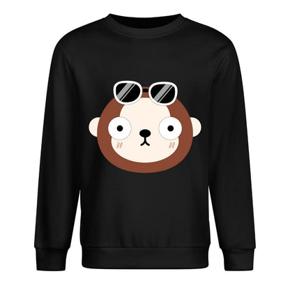 Front Patterned Long Sleeve TopCrew Neck CleanCut