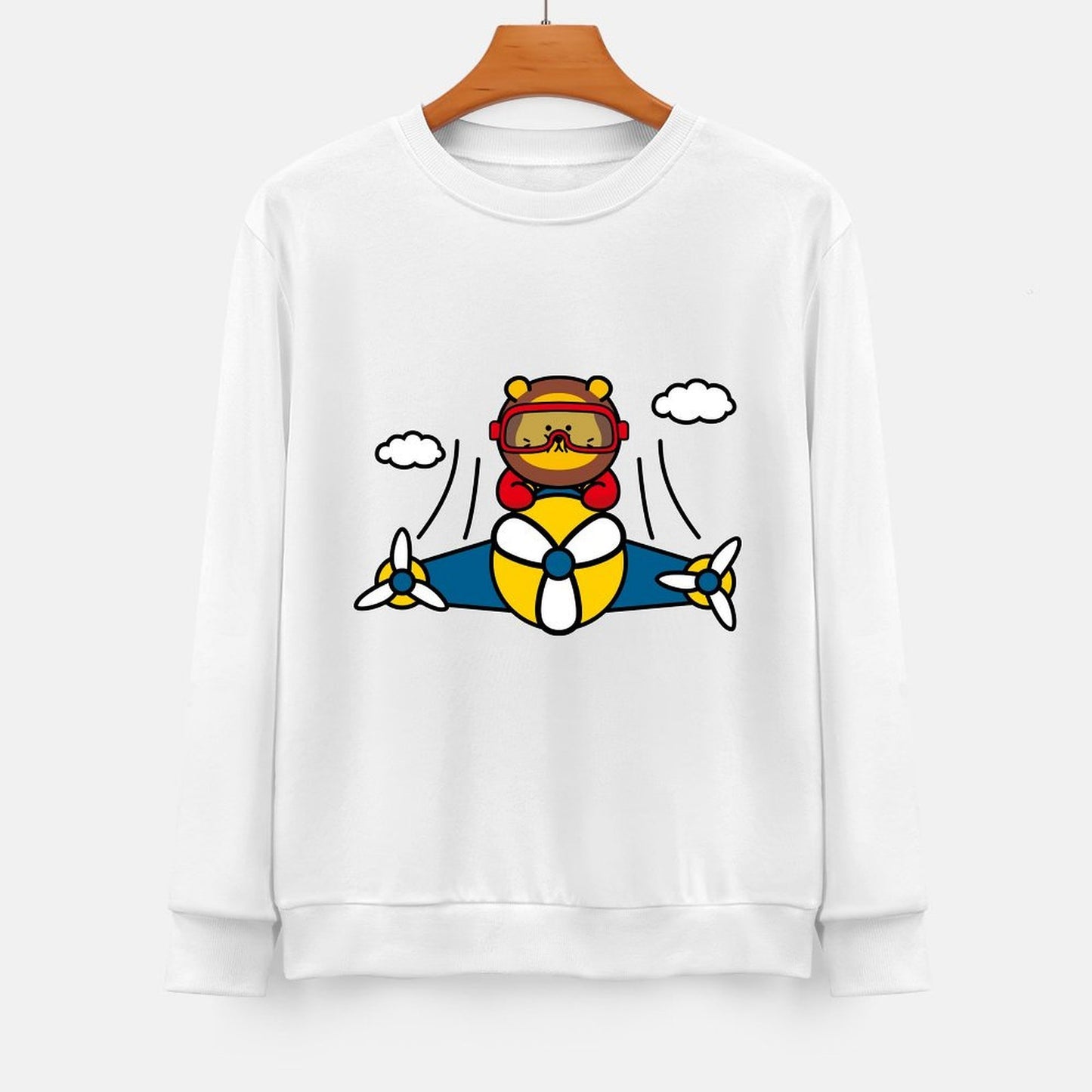 Front Patterned Long Sleeve TopUnisex Everyday