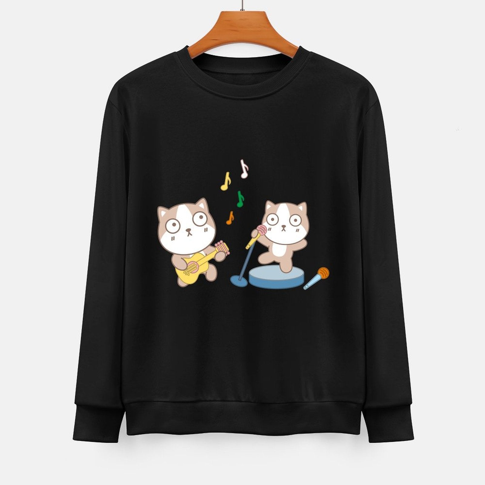  Front Patterned Long Sleeve TopColorfast Minimalist