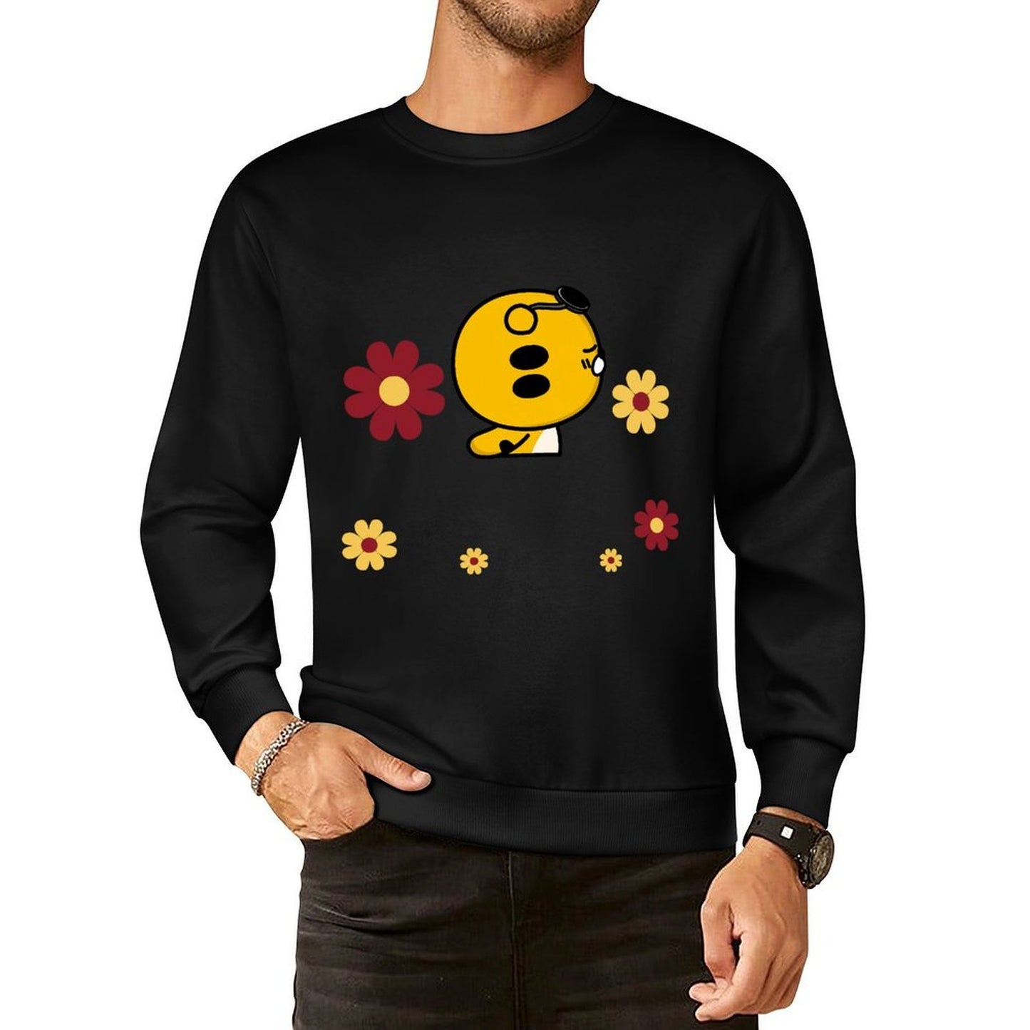 Front Patterned Long Sleeve TopLightweight Everyday