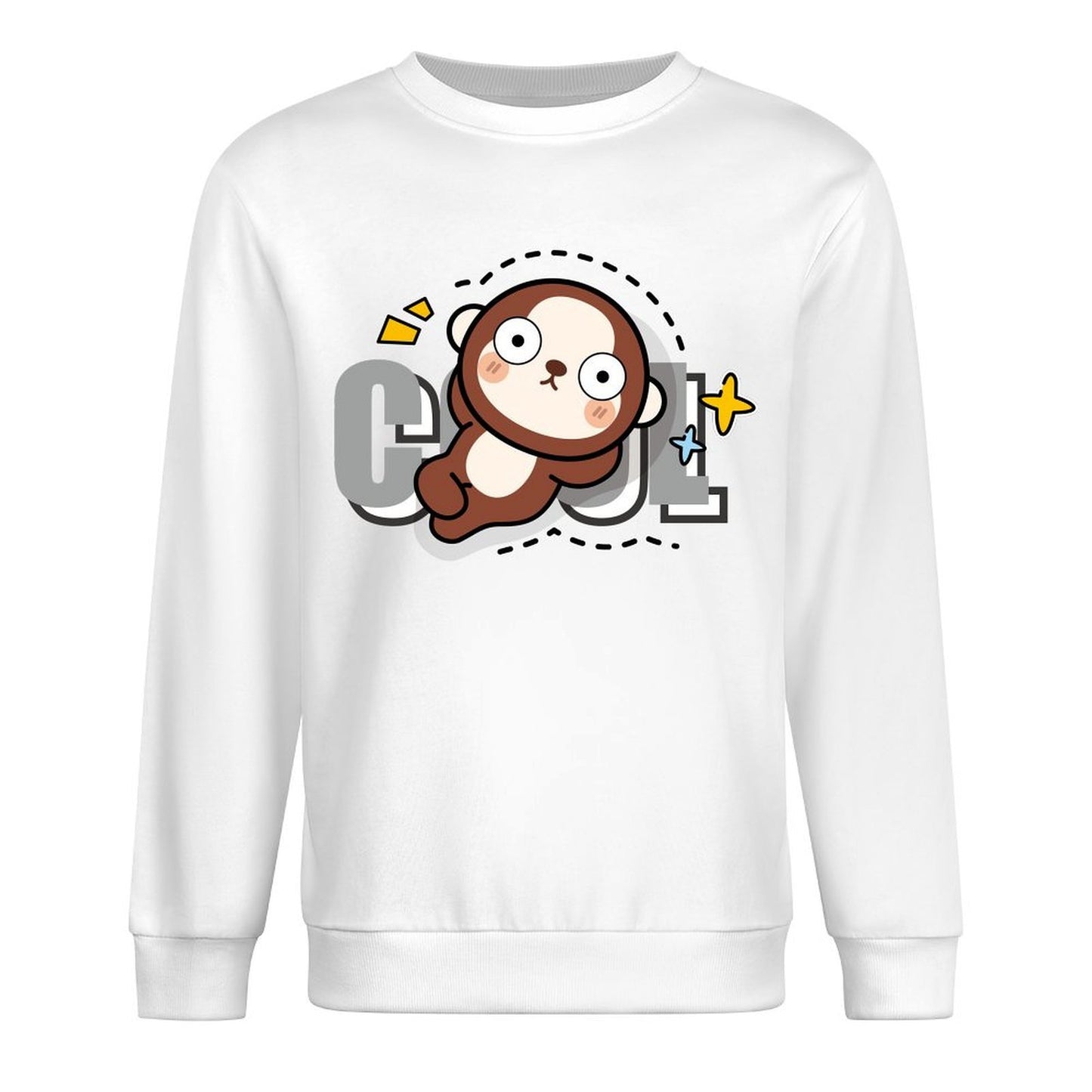 Front Patterned Long Sleeve TopColorfast Double-Stitched