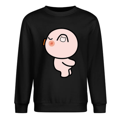 Front Patterned Long Sleeve TopFitted Plain