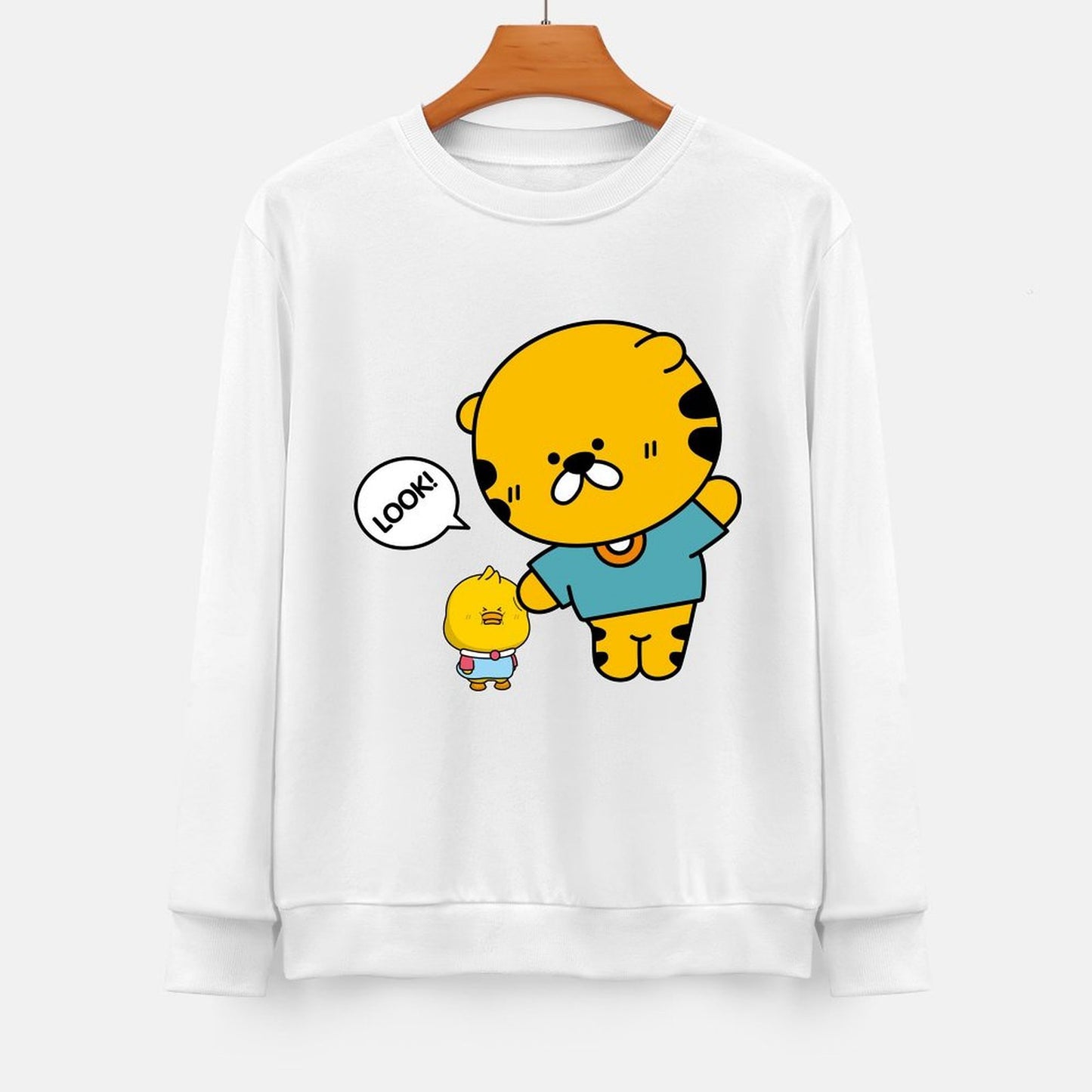 Front Patterned Long Sleeve TopPrinting Slim Fit