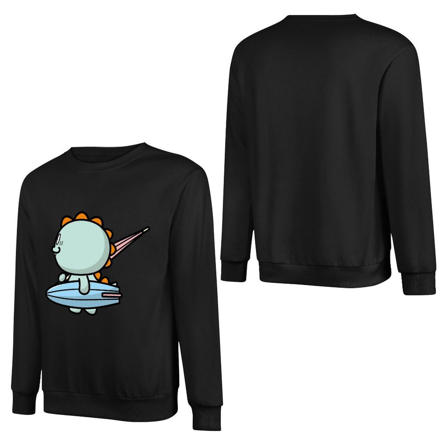 Front Patterned Long Sleeve TopColorfast Retro