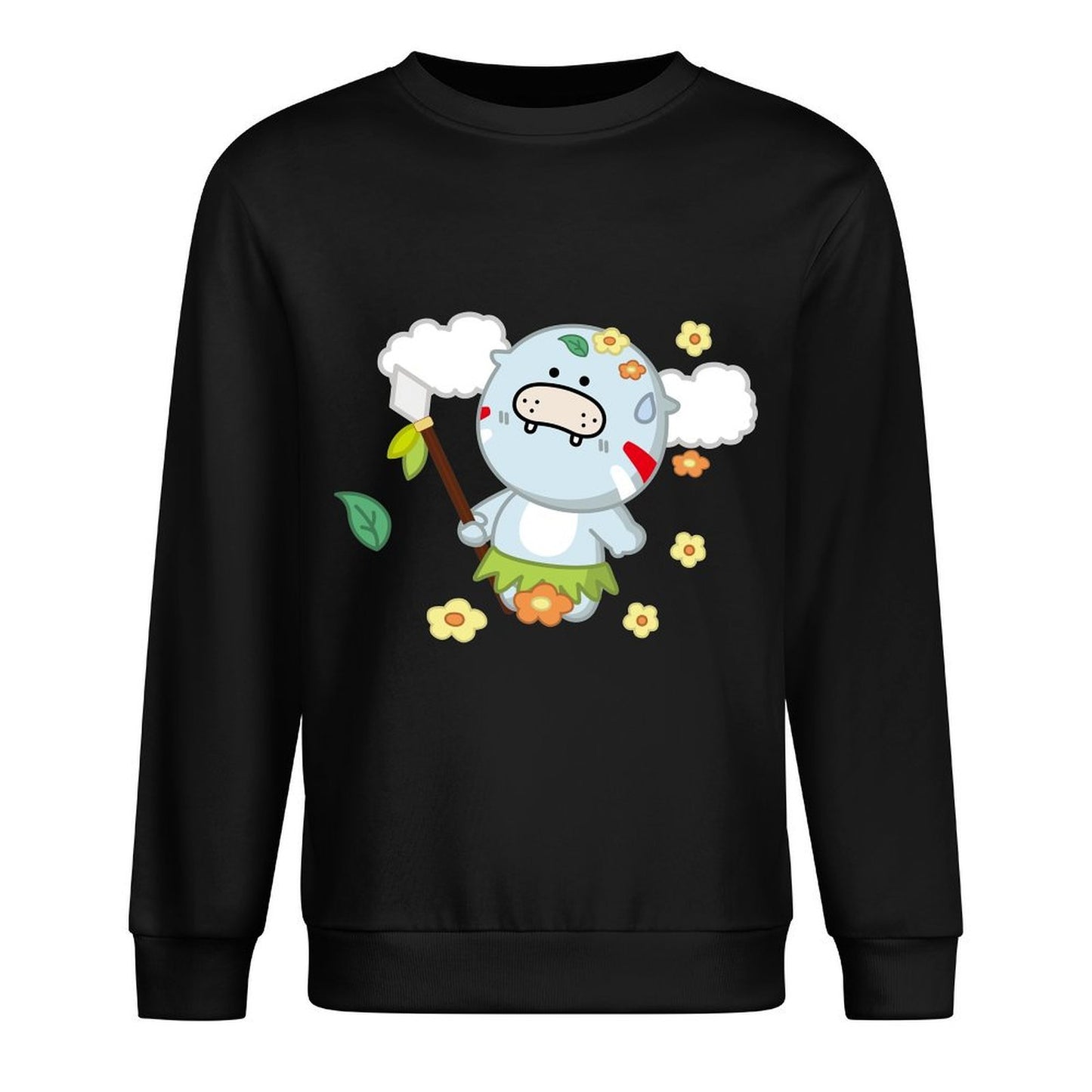 Front Patterned Long Sleeve TopPrint-Ready Plain