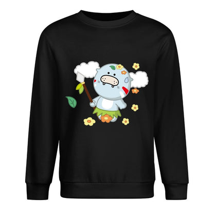 Front Patterned Long Sleeve TopPrint-Ready Plain