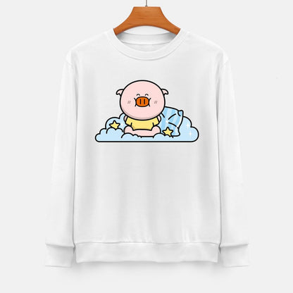 Front Patterned Long Sleeve TopShrink-Resistant Oversized