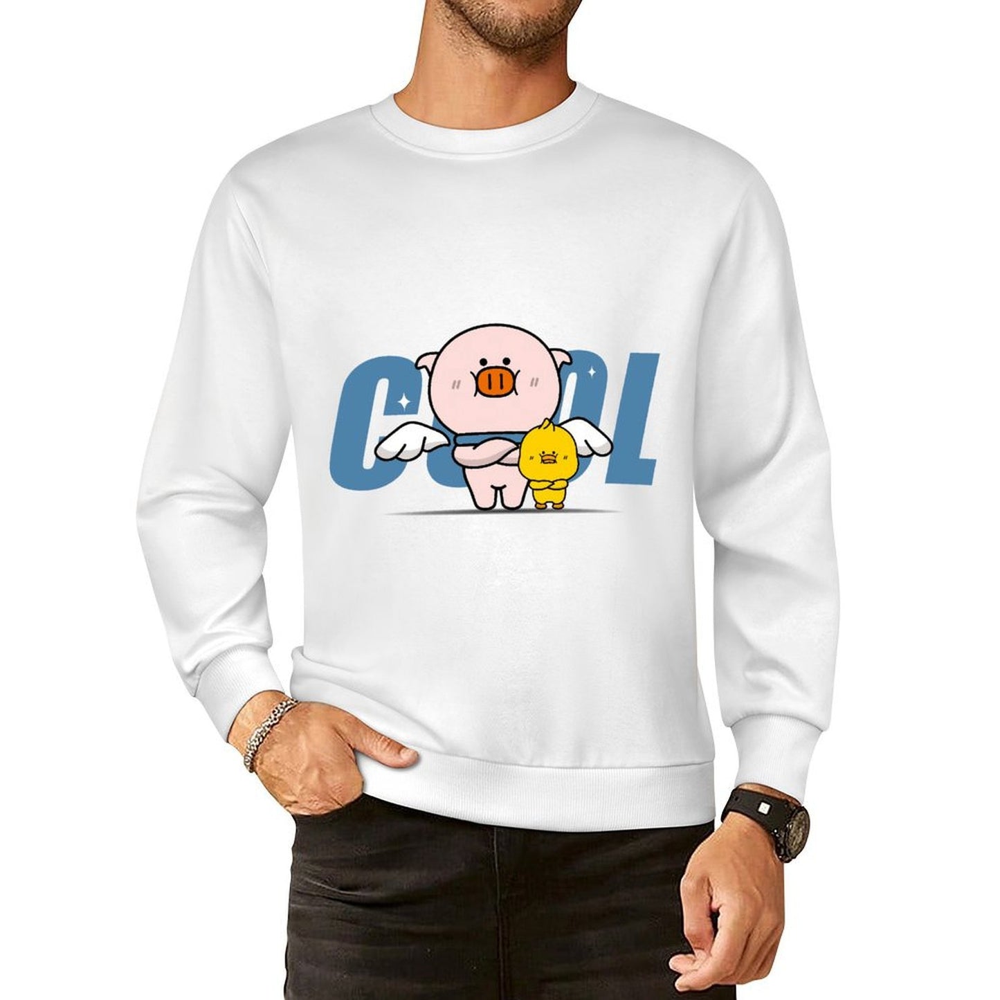 Front Patterned Long Sleeve TopWrinkle-Free Minimal