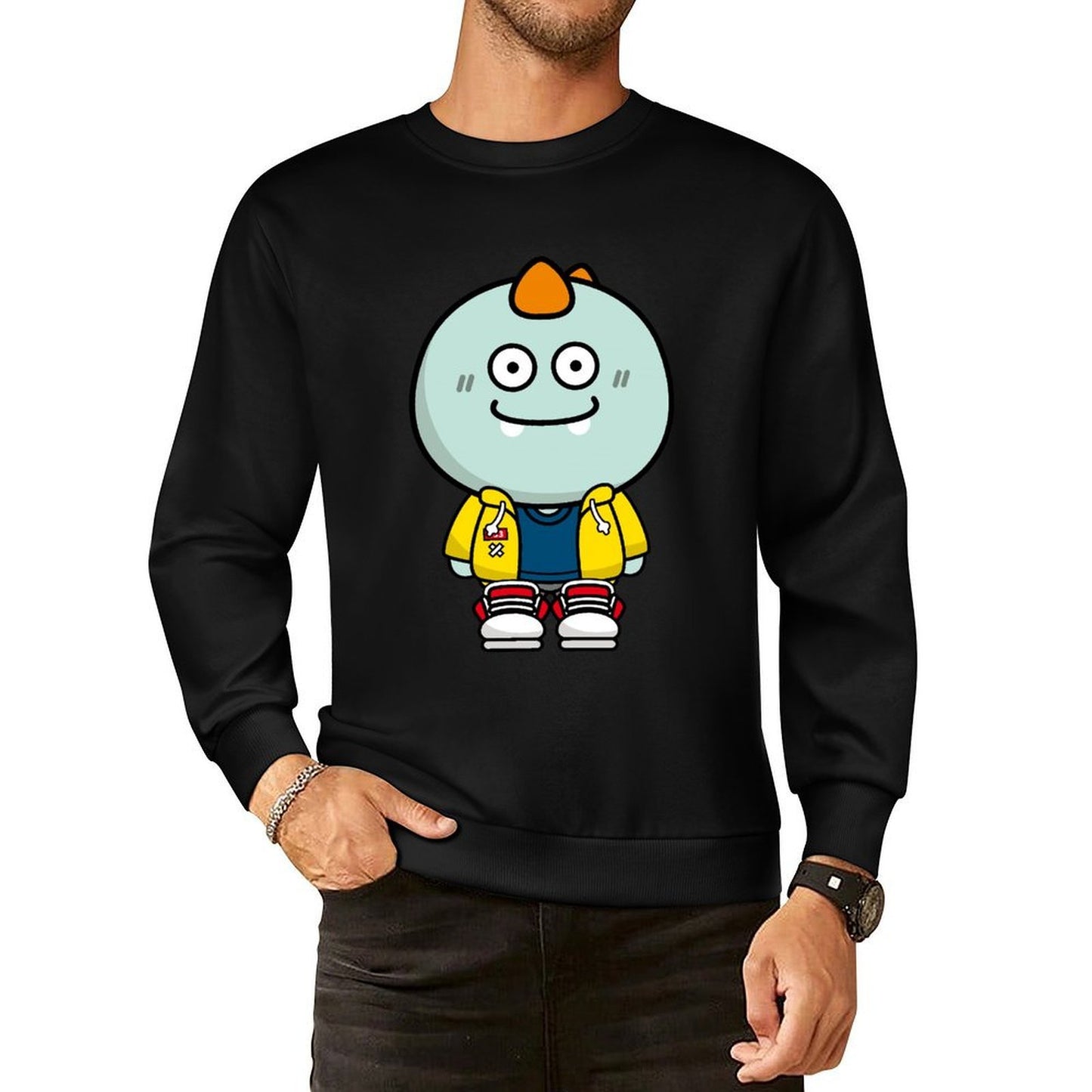 Front Patterned Long Sleeve TopPureStyle Basic
