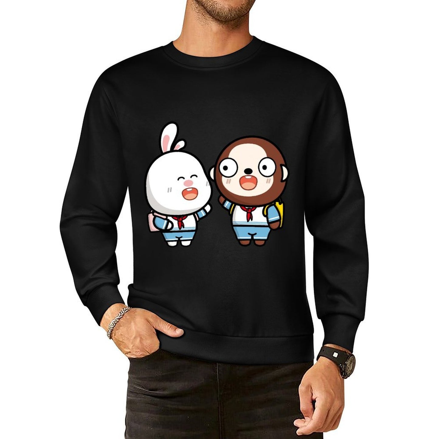 Front Patterned Long Sleeve TopSlim Fit Design-Your-Own