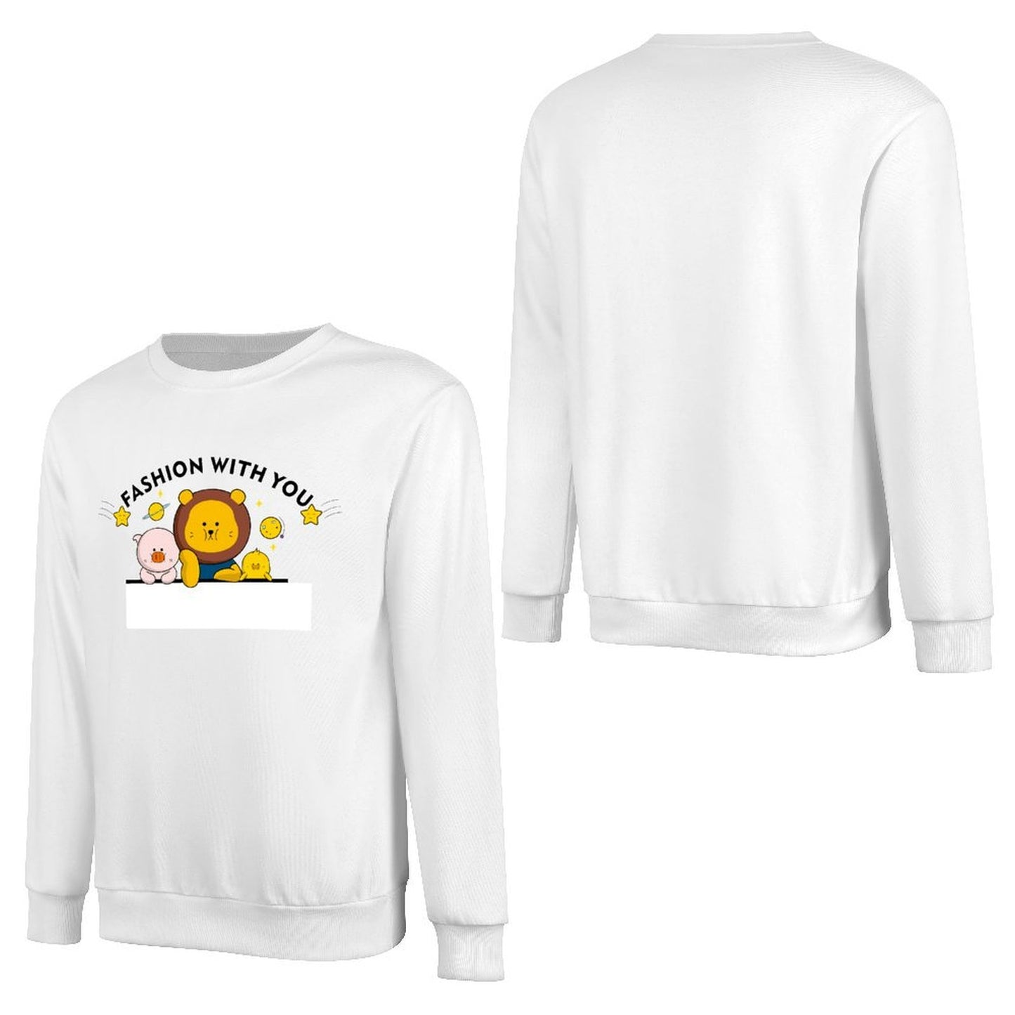 Front Patterned Long Sleeve Top100% Cotton Heavyweight