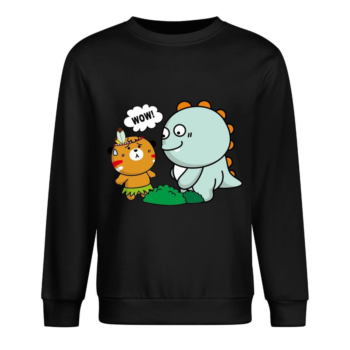 Front Patterned Long Sleeve TopOversized Casual