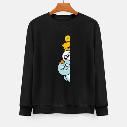 Front Patterned Long Sleeve TopFitted Basic