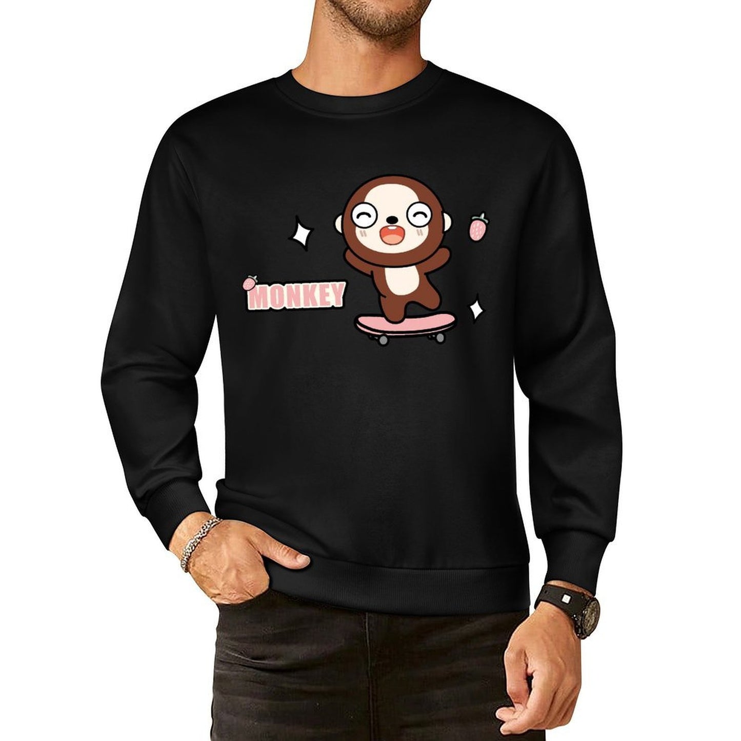 Front Patterned Long Sleeve TopCasual Daily