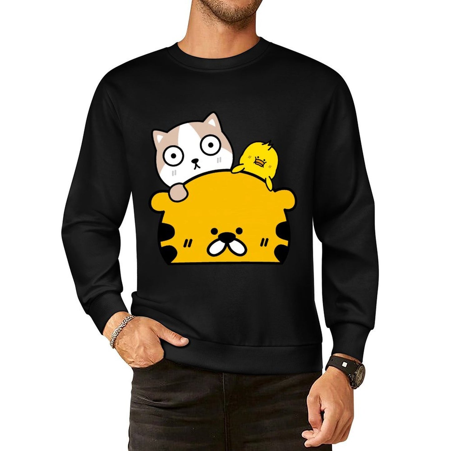 Front Patterned Long Sleeve TopTimelessComfort Sharp