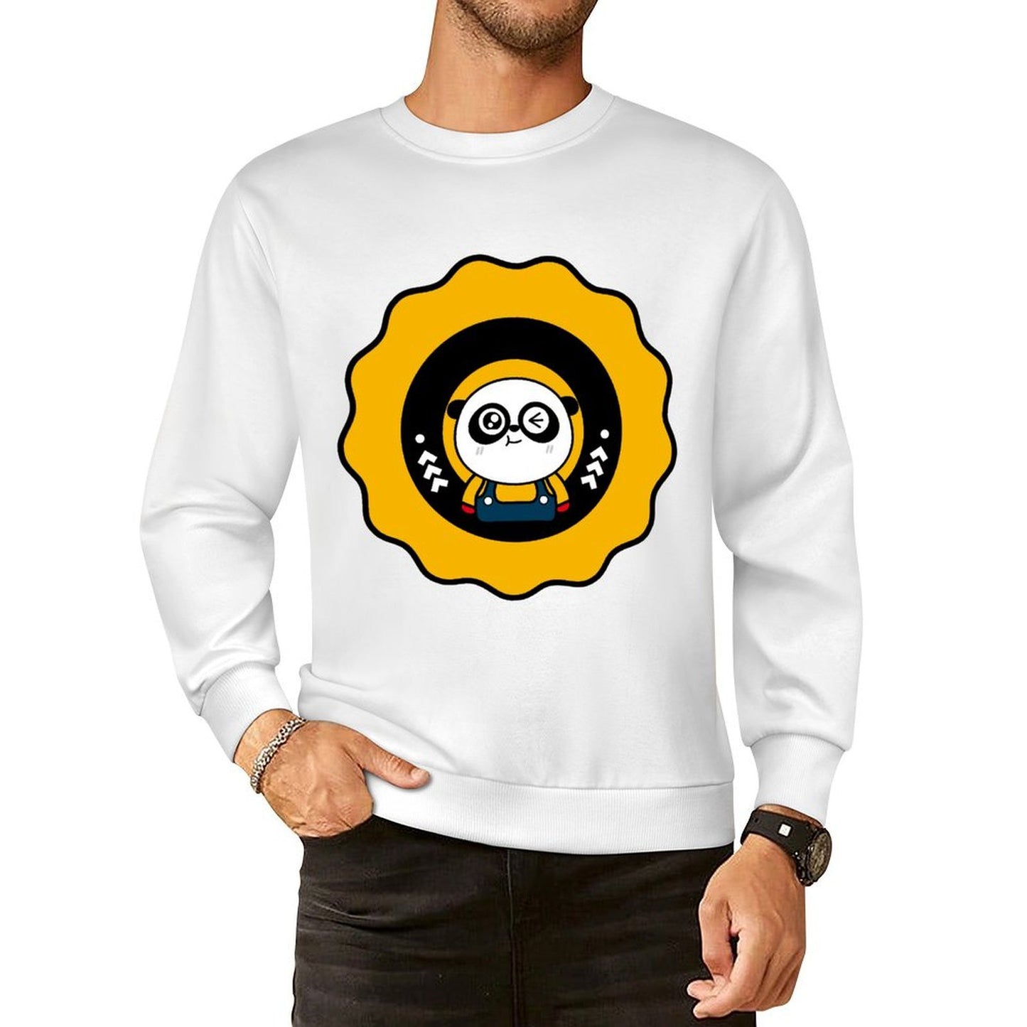 Front Patterned Long Sleeve TopClean Edges High-Quality