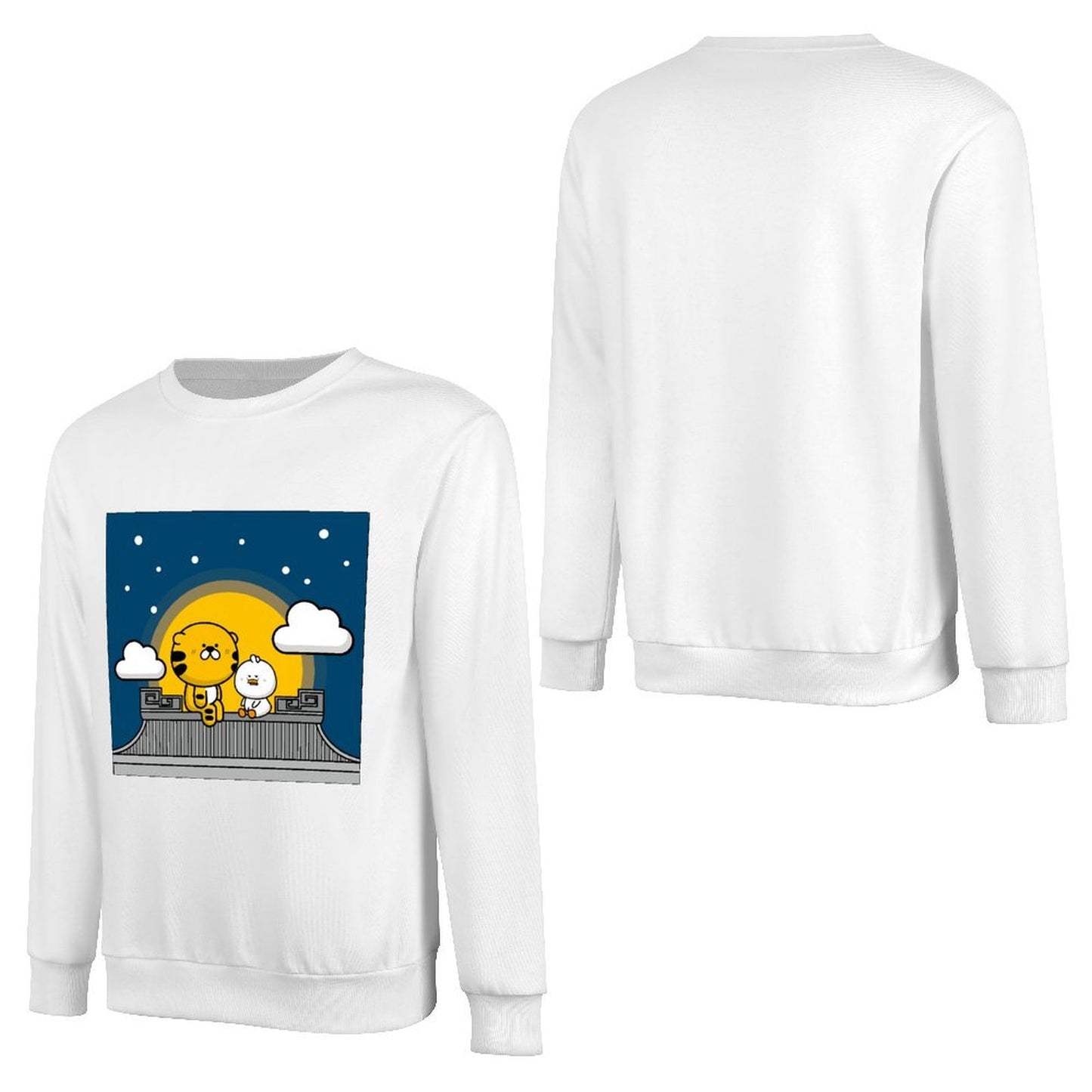 Front Patterned Long Sleeve TopEasy-Care Breathable