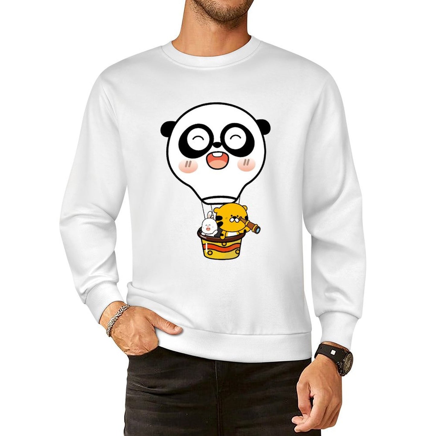 Front Patterned Long Sleeve TopChill Basic