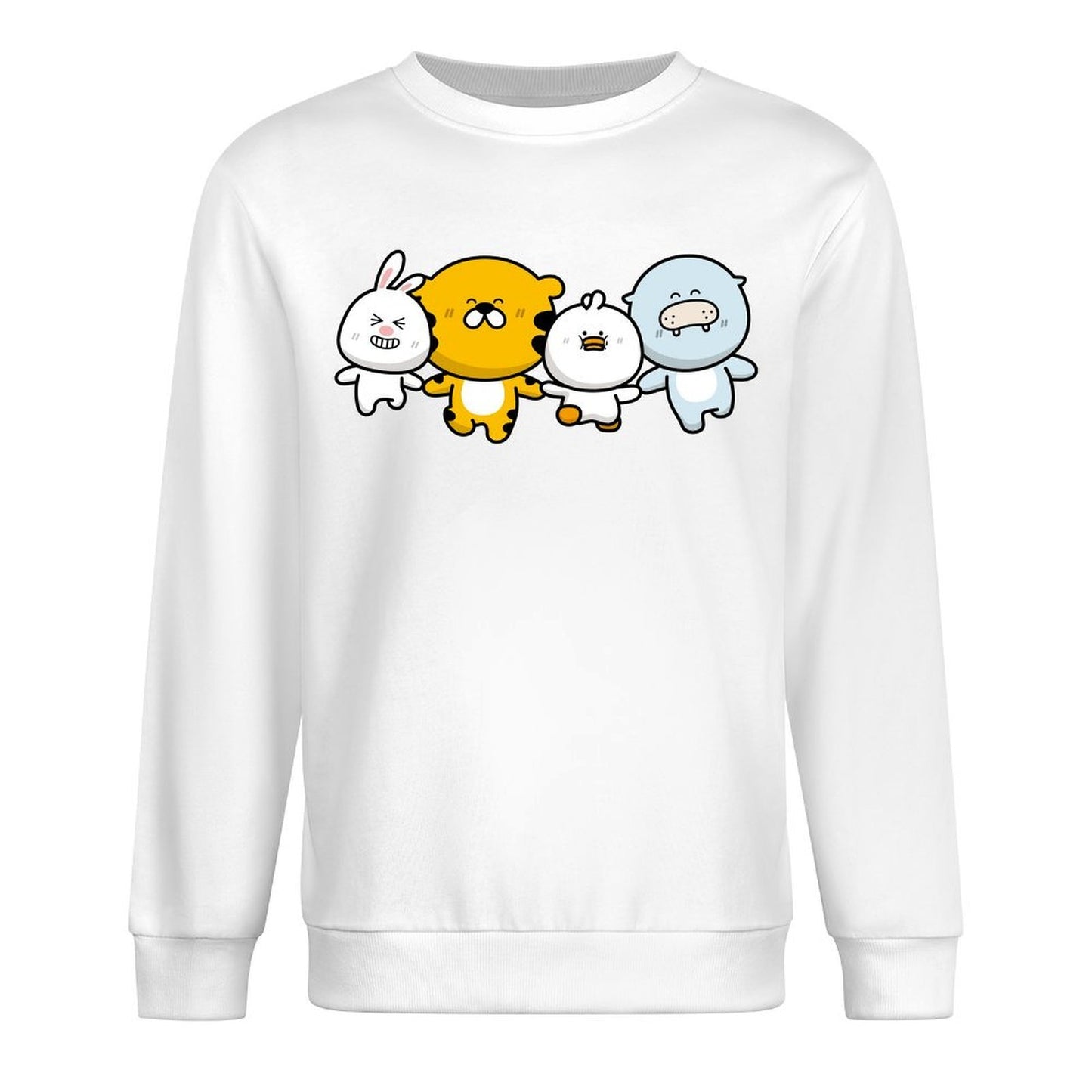 Front Patterned Long Sleeve TopCrewneck Minimalist